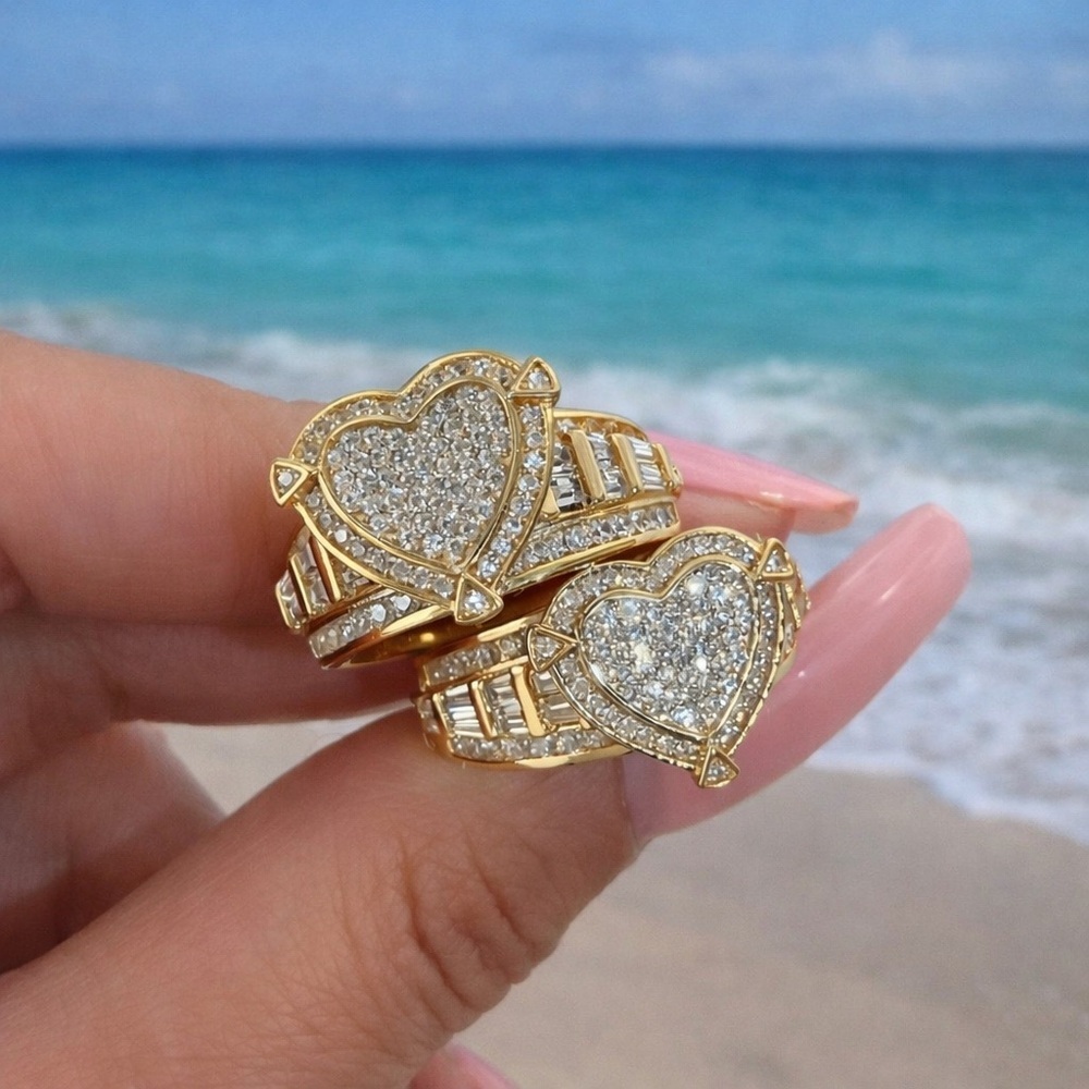 Gold Heart Ring - Size 7